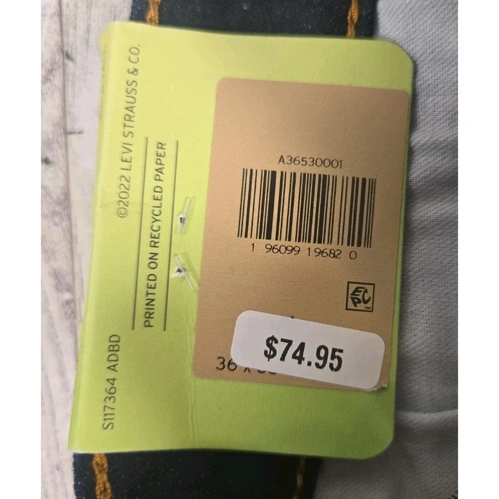 Levi's 511 Slim Jeans 36x38 Mens Stretch Sits Below Waist Slim Throughout NEW